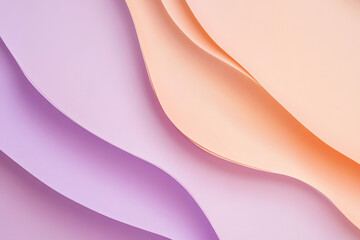 A soft, pastel background in peach and lavender, with curved shadows that add a delicate, romantic touch.