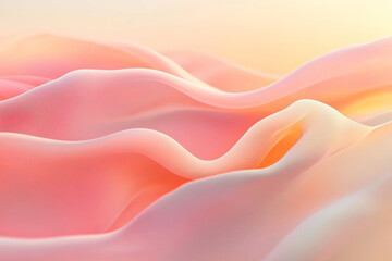 Fototapeta premium A soft, soothing background in pastel shades of peach and coral, featuring gentle curved shadows that add a sense of calm and relaxation.
