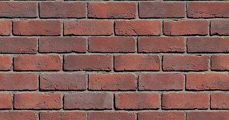 Obraz premium Retro brick wall pattern. Red brick wall panoramic background.