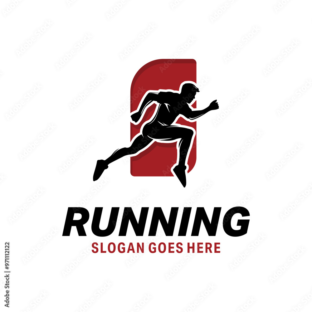 Canvas Prints Running sport silhouette logo design