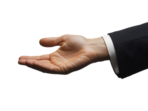 business man hand isolated on white