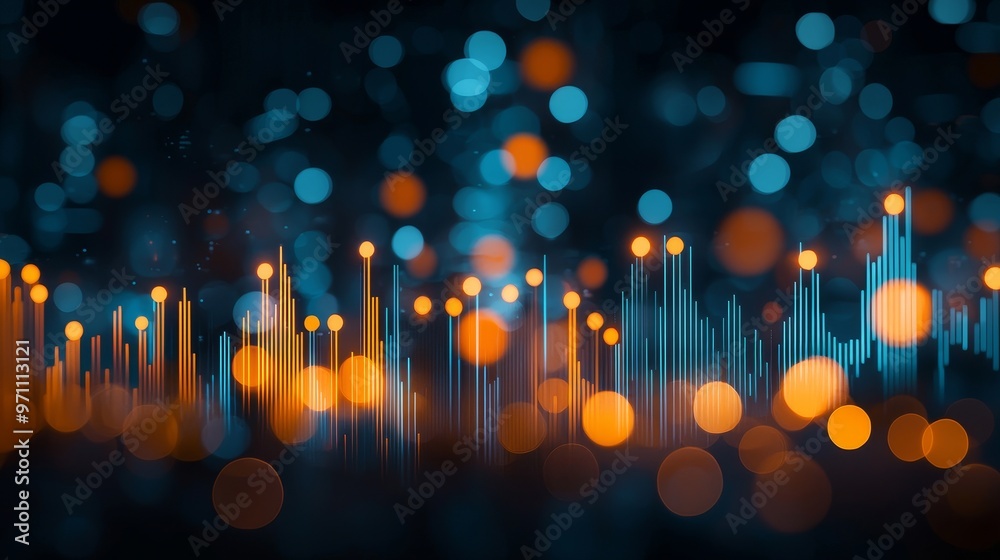 Fototapete Data driven insights, charts, and graphs from a sea of data