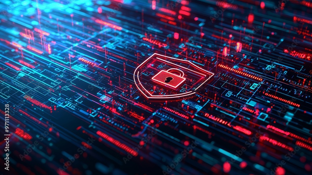 Aufkleber The encryption of user private data, cyber security and data protection, protecting business and financial transaction data from cyber attacks