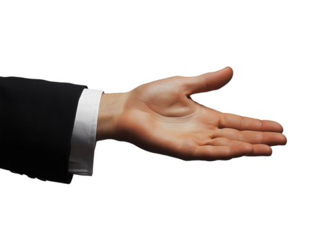 business man hand with thumb up isolated