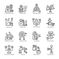 Collection of Linear Style ROI Icons

