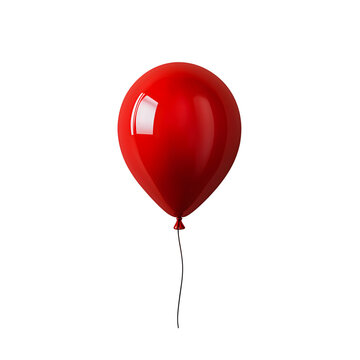 Fototapeta Red balloon isolated on transparent background Generative Ai.