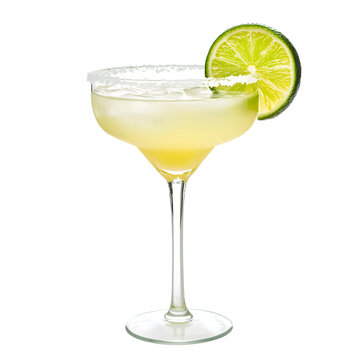 margarita cocktail in glass isolated on transparent background Generative Ai.