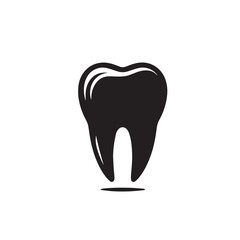 Obraz premium Tooth vector design. Tooth silhouette. Tooth illustration black and white.