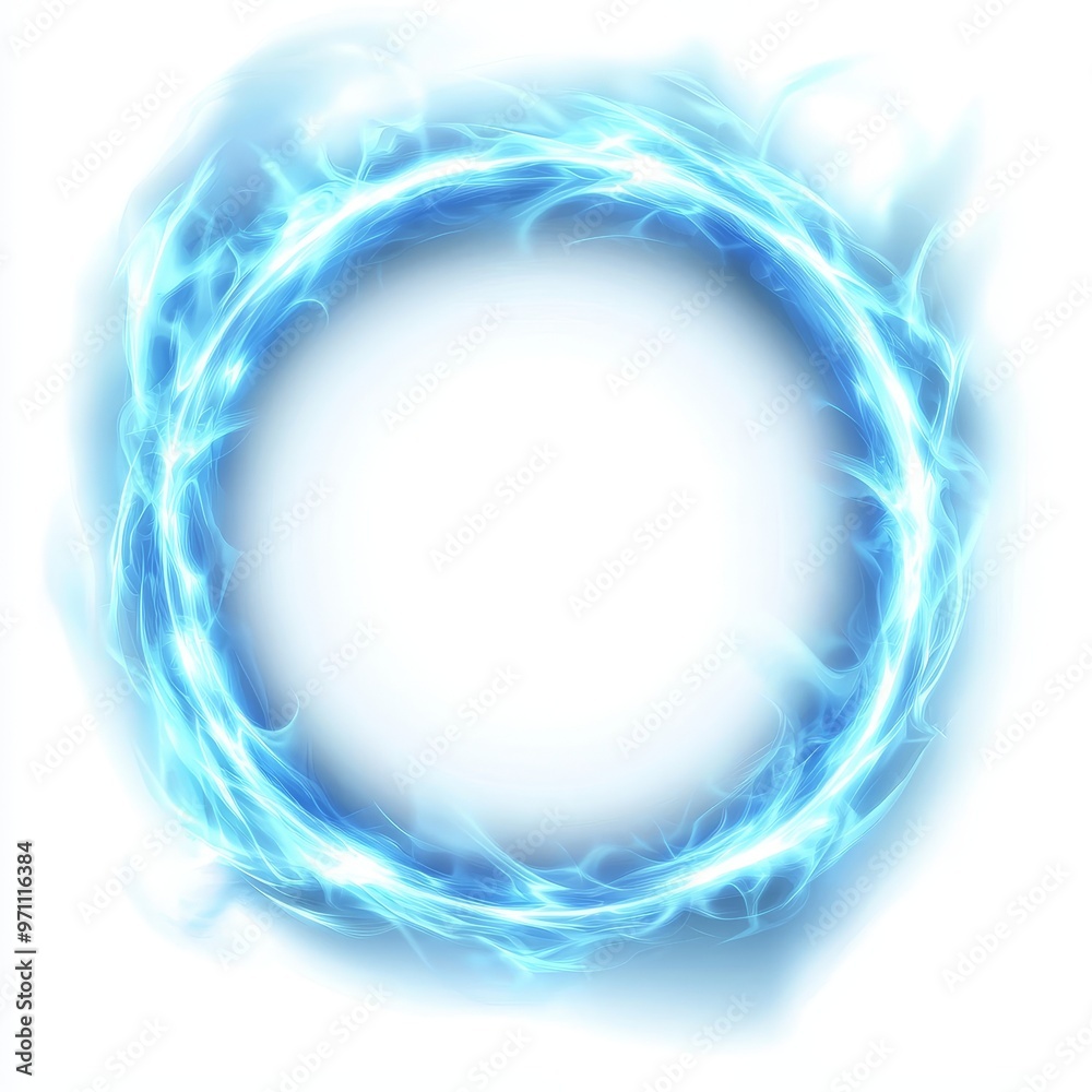 Poster an isolated transparent png with a glowing blue circle of effect.