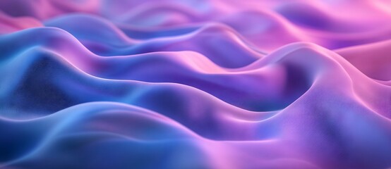 Obraz premium Futuristic Blue and Purple Gradient Background with Smooth Wave Lines. AI generated illustration