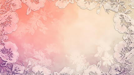 Victorian era pastel anniversary invitation with lace borders. Victorian Era. Illustration