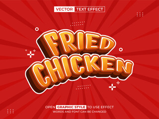 fried chicken editable text, font effect, 3d text for title