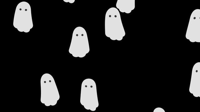 Halloween ghost elements motion graphics video with a transparent background and alpha channel.