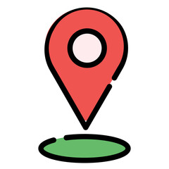 Location Icon in Filled Line Style