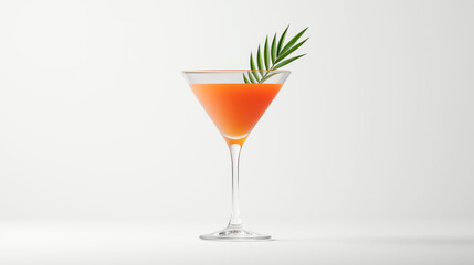 A refreshing orange cocktail garnished with a green leaf, perfect for summer parties and vibrant celebrations.