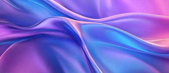 Obraz premium Futuristic Blue and Purple Gradient Background with Smooth Wave Lines. AI generated illustration