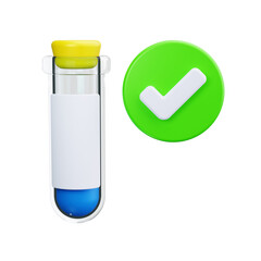 test tube 3d render icons