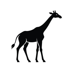 Simple Giraffe Logo Vector Design with a Focus on Minimalist and Clean Silhouette Art