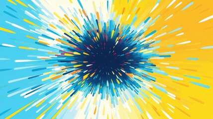 A vibrant abstract explosion of colors radiating outward, creating a sense of energy and dynamism.