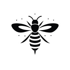 Trendy Silhouette of Honey bee Vector Logo Icon Design