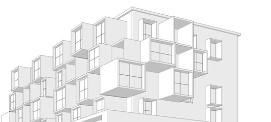 Fototapeta premium sketch of building 