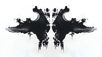 Captivating Symmetrical Ink Blot Rorschach Inspired Abstract Digital Painting