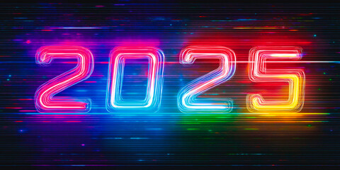 2025 multicolor rainbow neon glowing sign