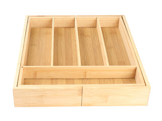 Empty box for cutlery isolated on white