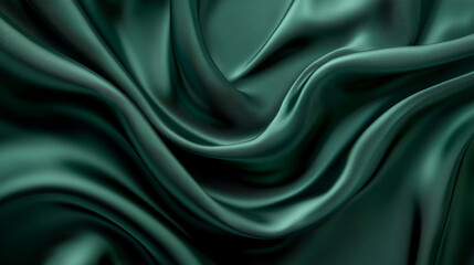 Obraz premium A green fabric with a wavy texture