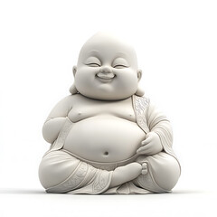 Fototapeta premium Buddha, white background, the representative of faith in Buddhism