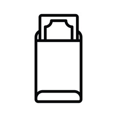 money envelope icon line vector design in trendy style