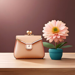 A small pink handbag