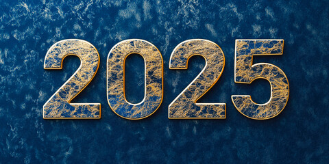 3d text 2025 against a blue background