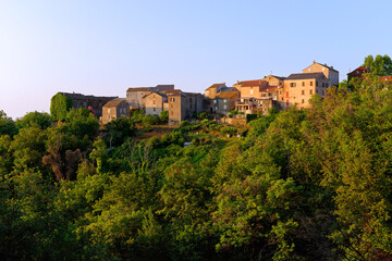 Fototapeta premium Poggio-Mezzana village in Corsica Mountain
