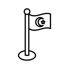 star moon flag icon line vector design in trendy style