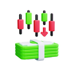 money 3d render icons