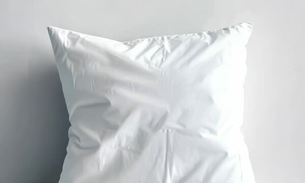 White cotton pillowcase on white background, hyperrealistic Video