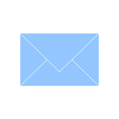 Doodle icon email message illustration on transparent background that can be use for background, slide view, social media, sticker, scrapbook and etc.. with aesthetic blue color