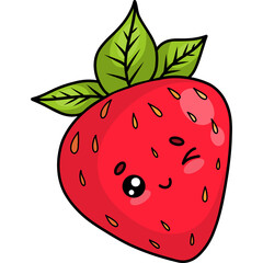 Cute red strawberry berry character