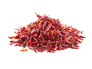 Fototapeta premium pile of chili peppers isolated against a transparent background