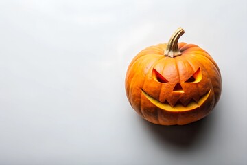 Halloween scary pumpkin white background