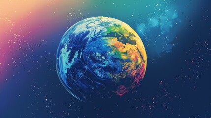 Obraz premium Vibrant Depiction of a Captivating Planetary Sphere in Space