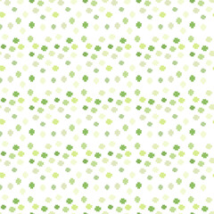 Good luck symbol, Four leaf green clover seamless pattern, background