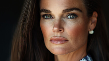 Fototapeta premium Close-up portrait of a woman with intense look