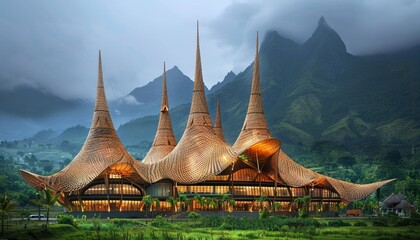 Nature inspired organic resort architecture utilizing parametric design for harmonious living spaces