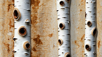 Fototapeta premium Piece of birch bark with plain white background