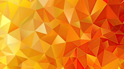 Obraz premium A vibrant abstract pattern featuring a mosaic of triangular shapes in warm shades of orange and yellow, ideal for backgrounds.