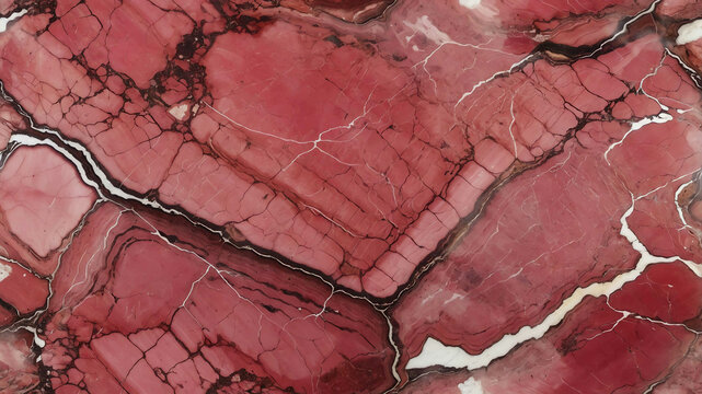 Polished rhodonite stone with plain white background