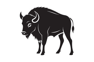 Bison silhouette vector illustration, Bison silhouette vector, Bison silhouette PNG