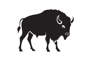 Bison silhouette vector illustration, Bison silhouette vector, Bison silhouette PNG
